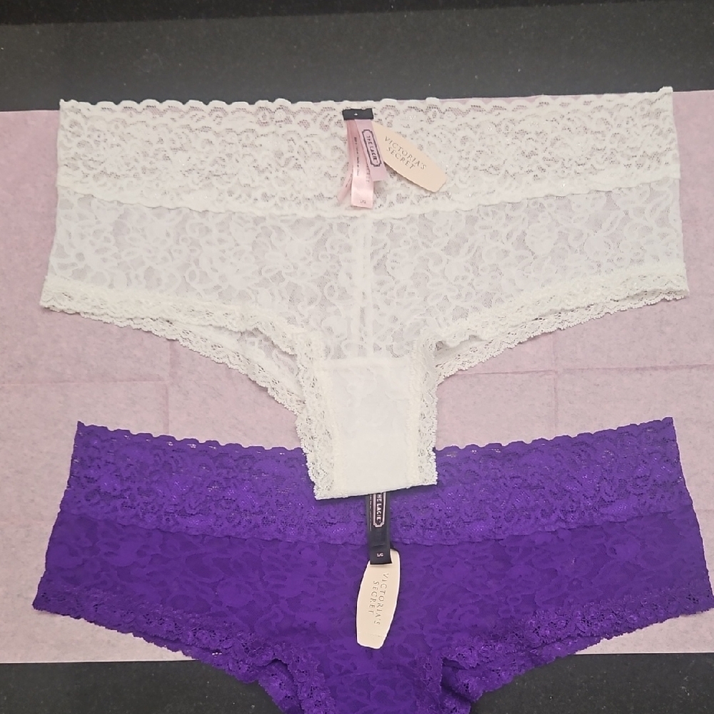 Victoria's Secret Lace Panties - Cream and Purple